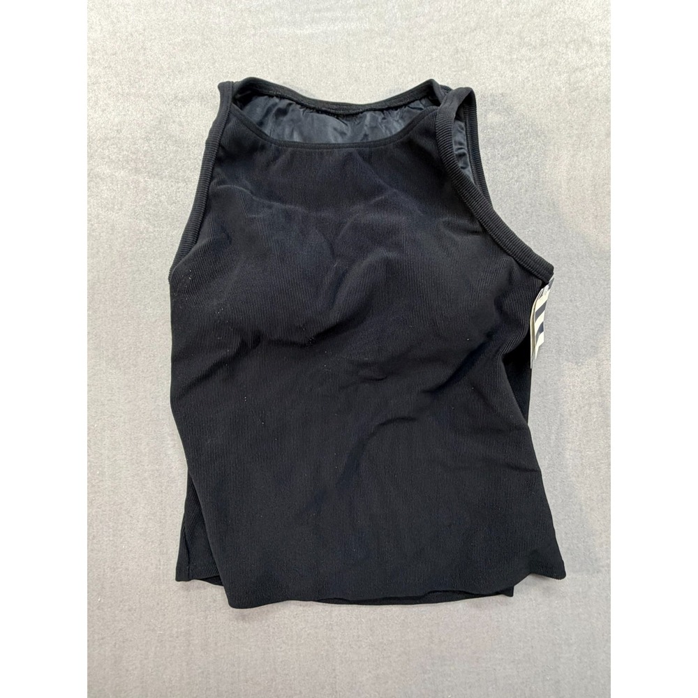 NWT Lands End Swim Separates Women‎ Swim Top Black Sz 8 Nylon Spandex